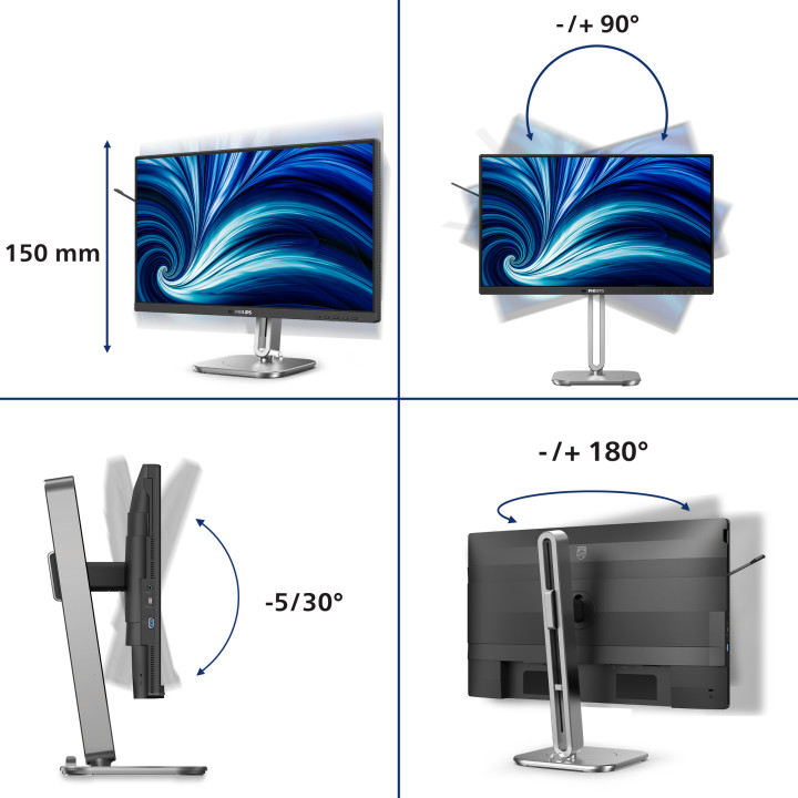 Philips 4000 series 24B2N4200/00 écran plat de PC 60,5 cm (23.8") 1920 x 1080 pixels Full HD LCD Gris — vue 3