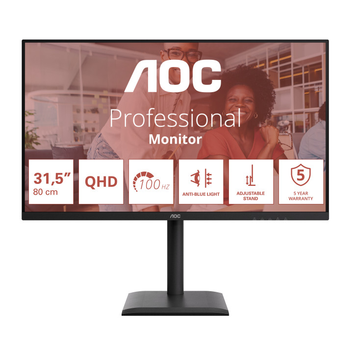 AOC E4 Q32E4U écran plat de PC 80 cm (31.5") 2560 x 1440 pixels Quad HD LED Noir — vue 2