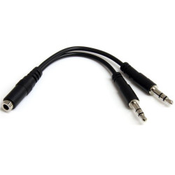 StarTech.com Câble séparateur de casque 4 broches de 3,5 mm vers 2 x 3 broches de 3,5 mm - F/M