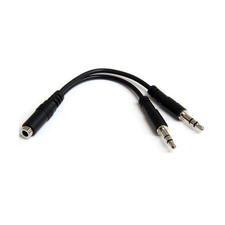StarTech.com Câble séparateur de casque 4 broches de 3,5 mm vers 2 x 3 broches de 3,5 mm - F/M — vue 1
