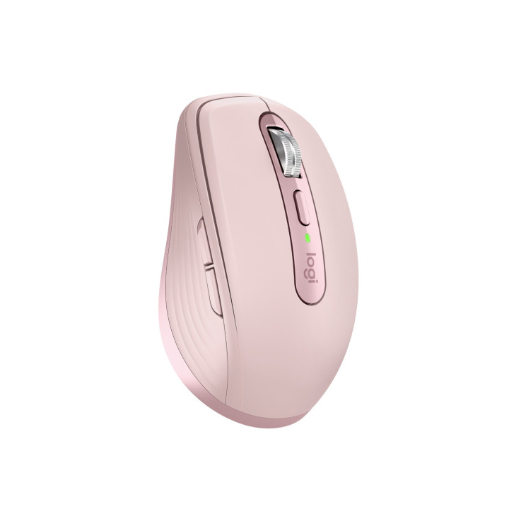 Logitech MX Anywhere 3S — souris rose — vue 3