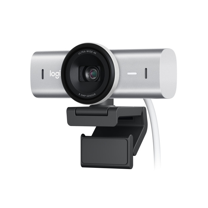 Logitech MX Brio — webcam gris pâle — vue 1
