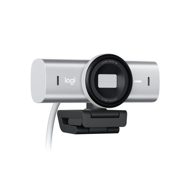 Logitech MX Brio — webcam gris pâle — vue 4