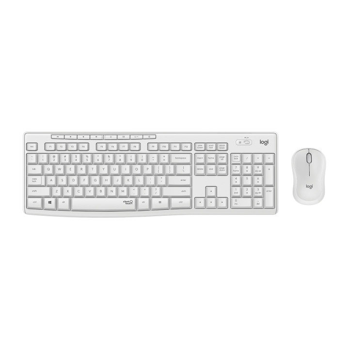 Logitech MK295 Silent Wireless Combo — ensemble clavier et souris blanc cassé — vue 1