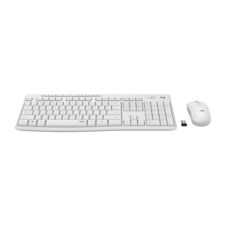 Logitech MK295 Silent Wireless Combo — ensemble clavier et souris blanc cassé — vue 2