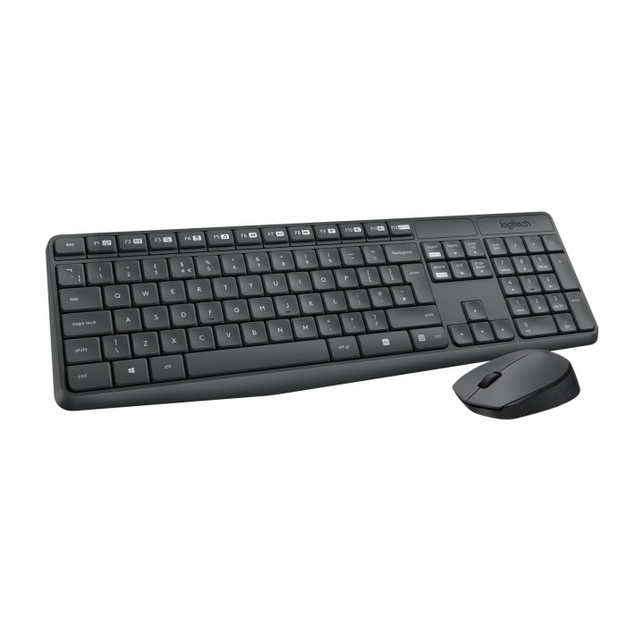 Logitech MK235 Wireless Keyboard and Mouse Combo — ensemble clavier et souris gris — vue 3