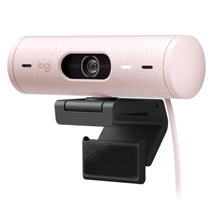 Logitech Brio 500 — webcam rose — vue 1