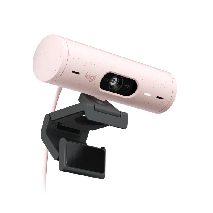 Logitech Brio 500 — webcam rose — vue 4
