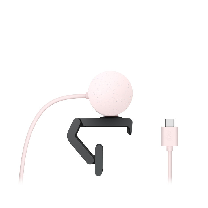 Logitech Brio 500 — webcam rose — vue 5