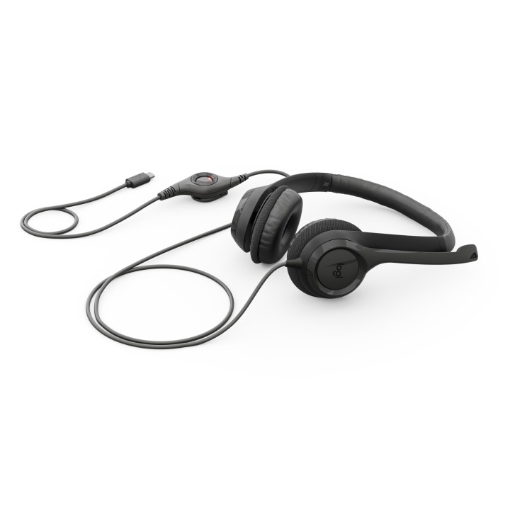 Logitech H390 USB Computer Headset — casque noir — vue 2