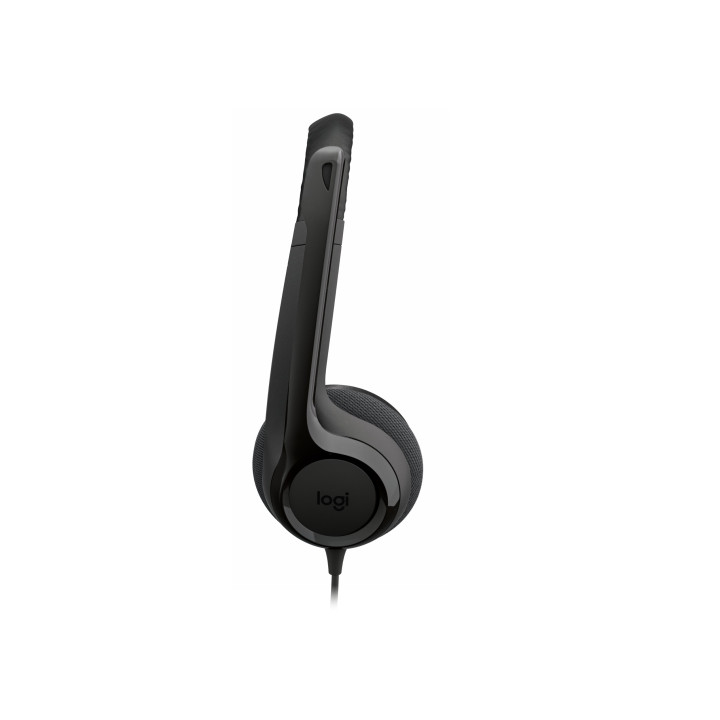 Logitech H390 USB Computer Headset — casque noir — vue 3