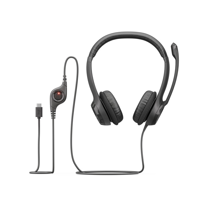 Logitech H390 USB Computer Headset — casque noir — vue 5