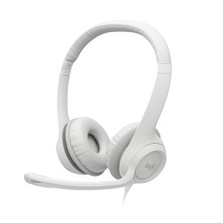 Logitech H390 USB Computer Headset — casque blanc cassé