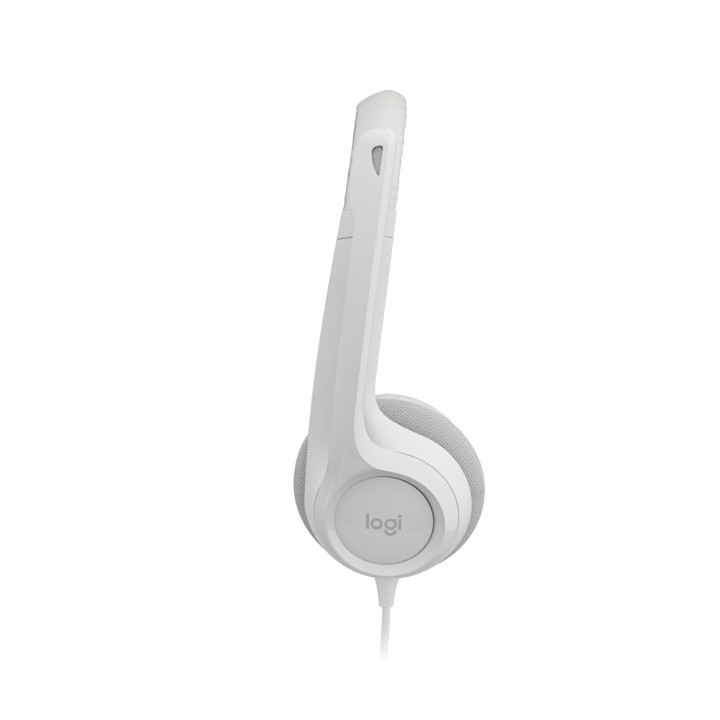 Logitech H390 USB Computer Headset — casque blanc cassé — vue 3