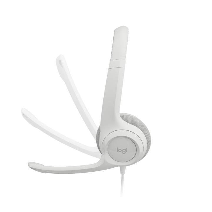Logitech H390 USB Computer Headset — casque blanc cassé — vue 4