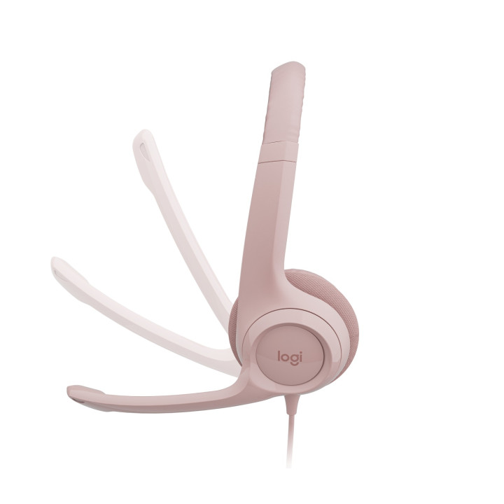 Logitech H390 USB Computer Headset — casque rose — vue 4