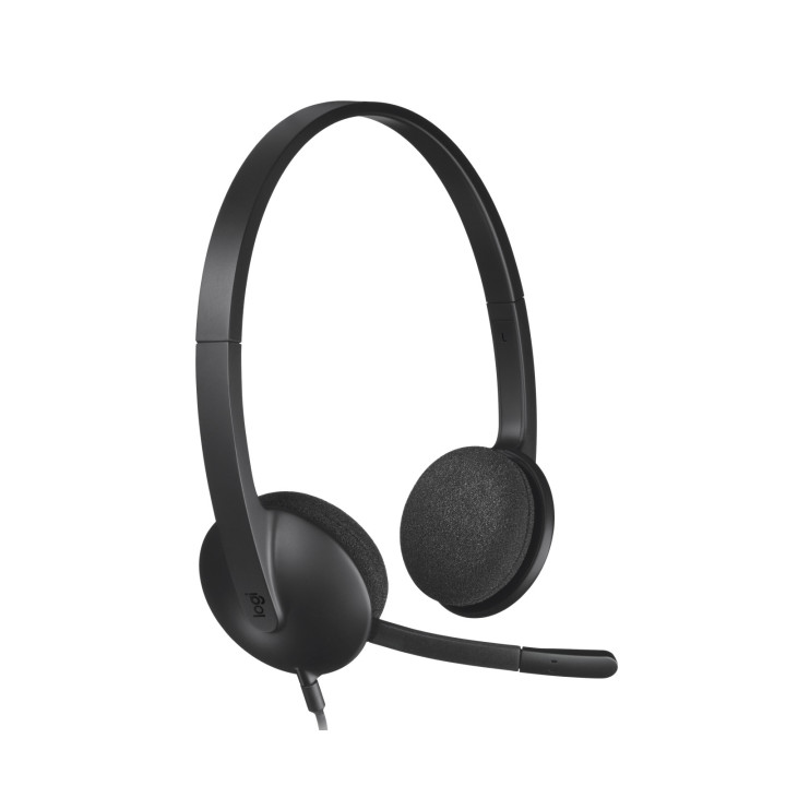 Logitech H340 USB Computer Headset — casque noir — vue 1
