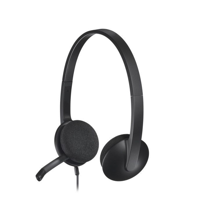 Logitech H340 USB Computer Headset — casque noir — vue 2