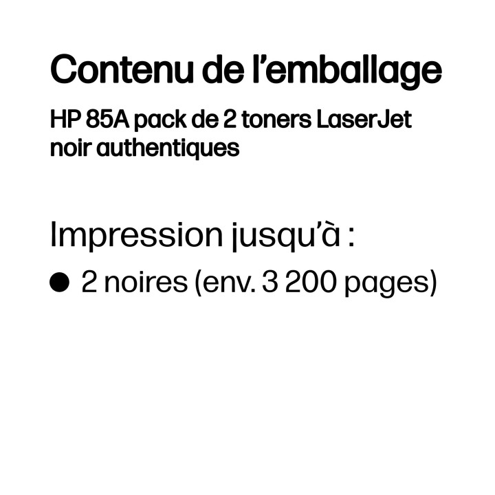 HP 85A pack de 2 toners LaserJet noir authentiques — vue 3