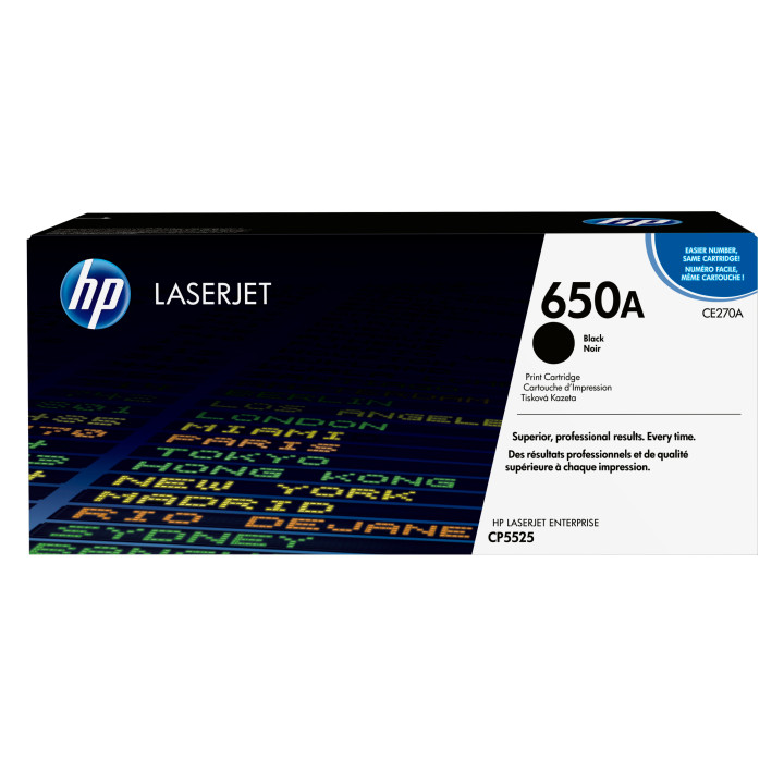 HP 650A toner LaserJet noir authentique — vue 1