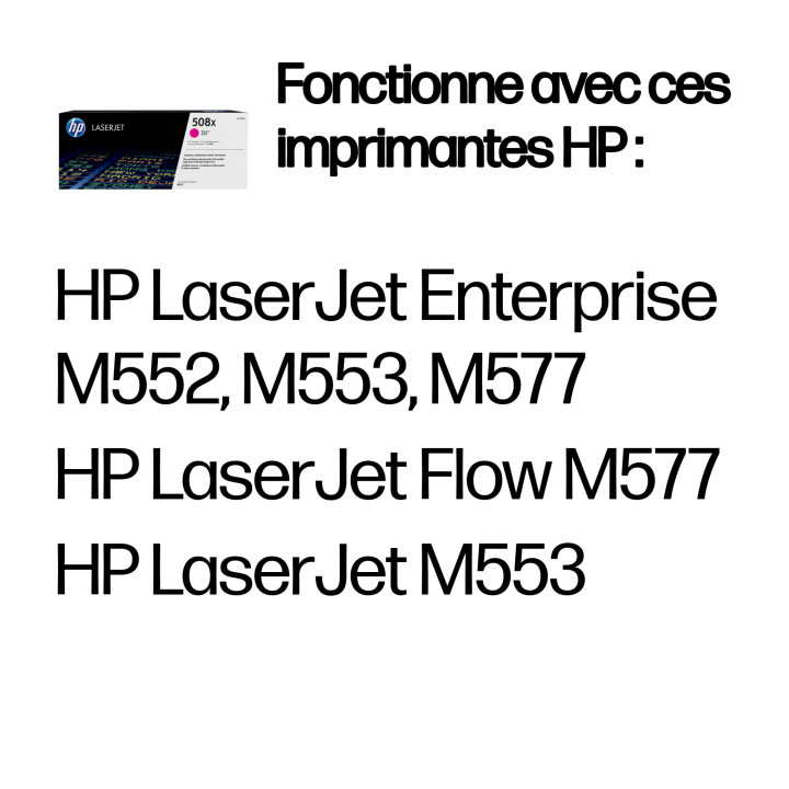 HP 508X toner LaserJet Magenta grande capacité authentique — vue 2
