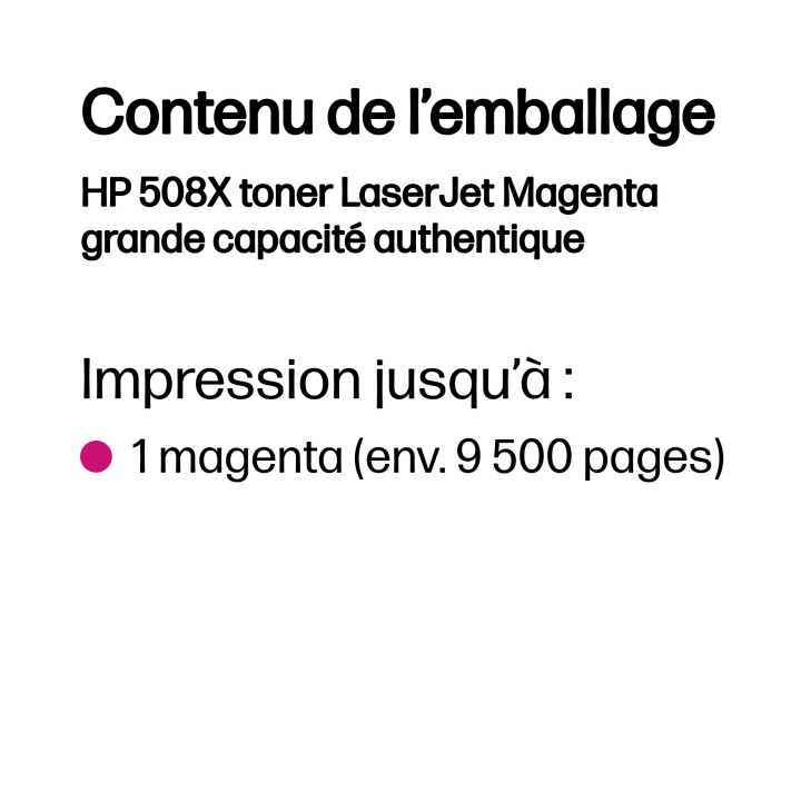 HP 508X toner LaserJet Magenta grande capacité authentique — vue 3