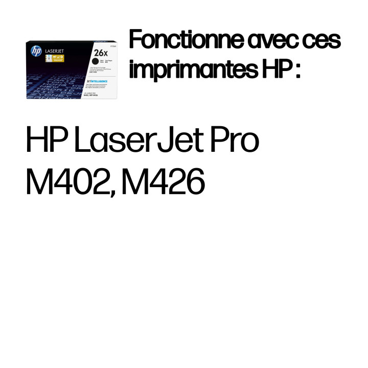 HP 26X toner LaserJet noir grande capacité authentique — vue 2