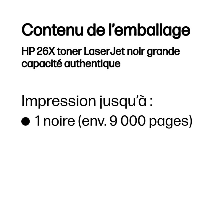 HP 26X toner LaserJet noir grande capacité authentique — vue 3