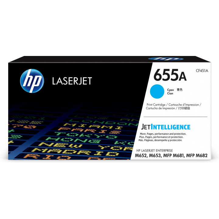 HP 655A Toner LaserJet cyan authentique — vue 1