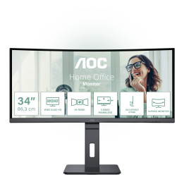 AOC CU34P3CV écran plat de PC 86,4 cm (34") 3440 x 1440 pixels UltraWide Quad HD LED Noir — vue 1