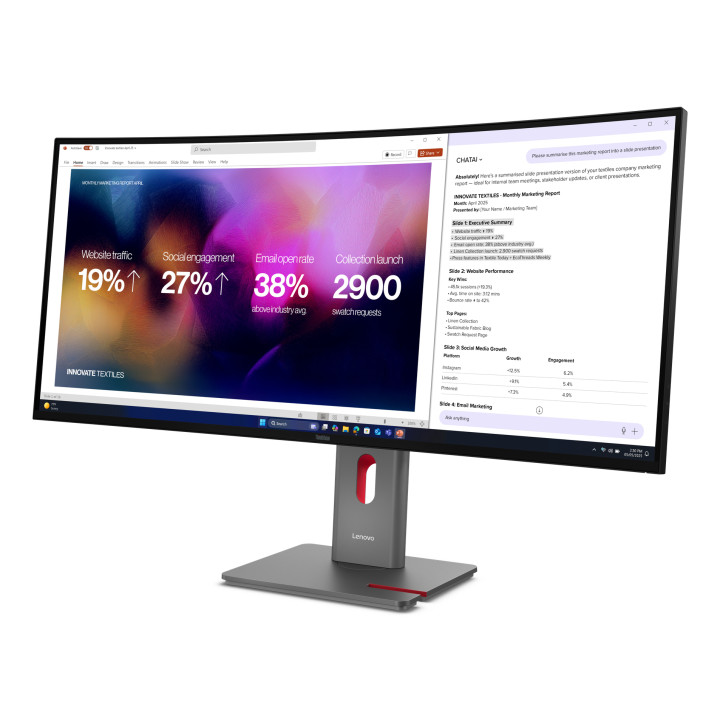 Lenovo ThinkVision P40WD-40 Moniteur — vue 3