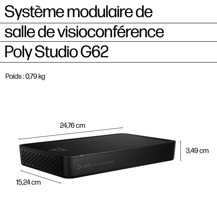 HP Poly Système de visioconférence Poly Studio G62 avec kit de plaque de montage — vue 3