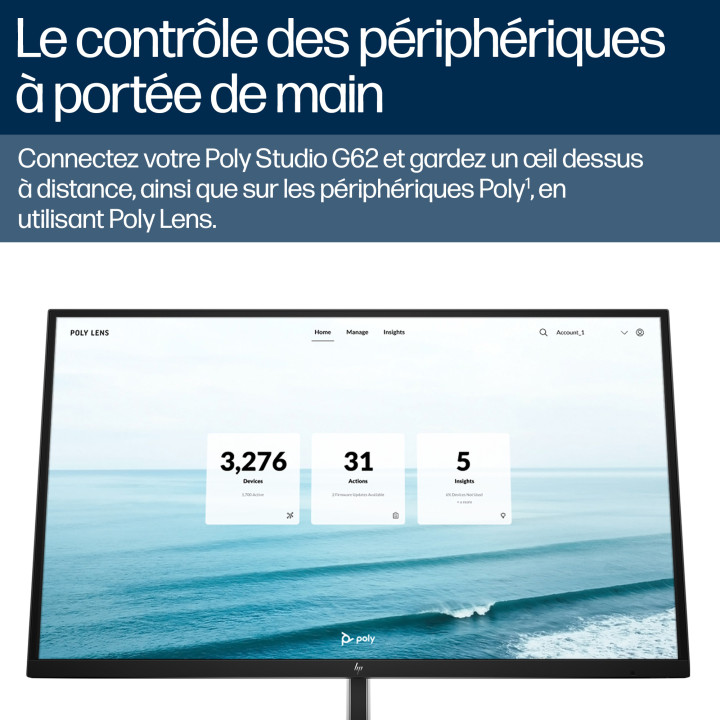 HP Poly Système de visioconférence Poly Studio G62 avec kit de plaque de montage — vue 4