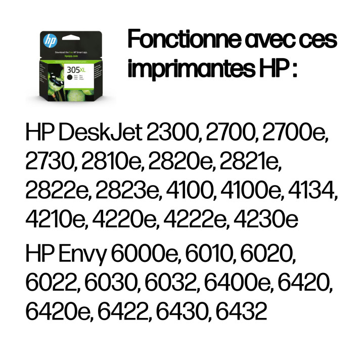 HP 305XL Cartouche d'encre authentique grande capacité noir — vue 2