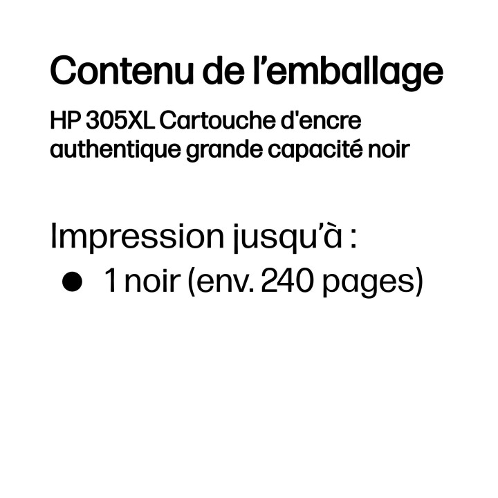 HP 305XL Cartouche d'encre authentique grande capacité noir — vue 3