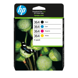 HP 364 pack de 4 cartouches d'encre noir/cyan/magenta/jaune authentiques