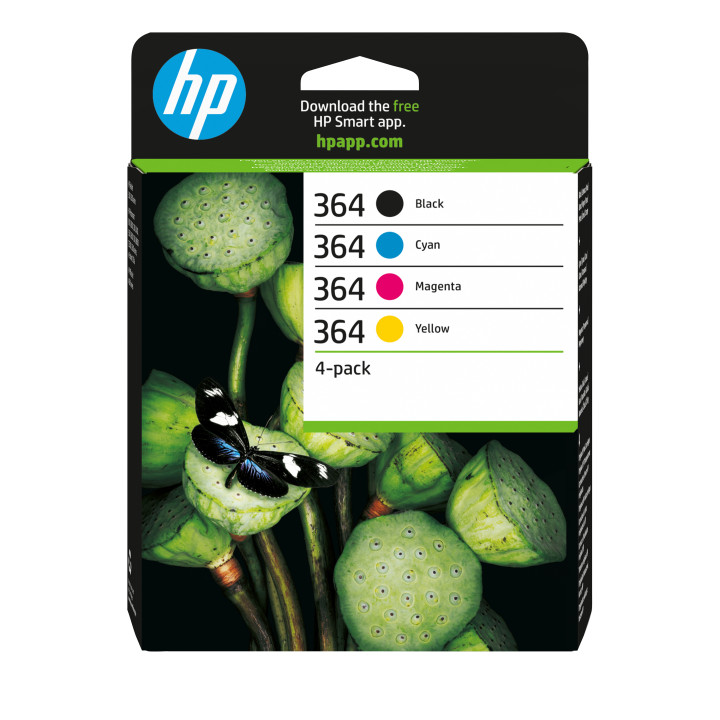 HP 364 pack de 4 cartouches d'encre noir/cyan/magenta/jaune authentiques — vue 1