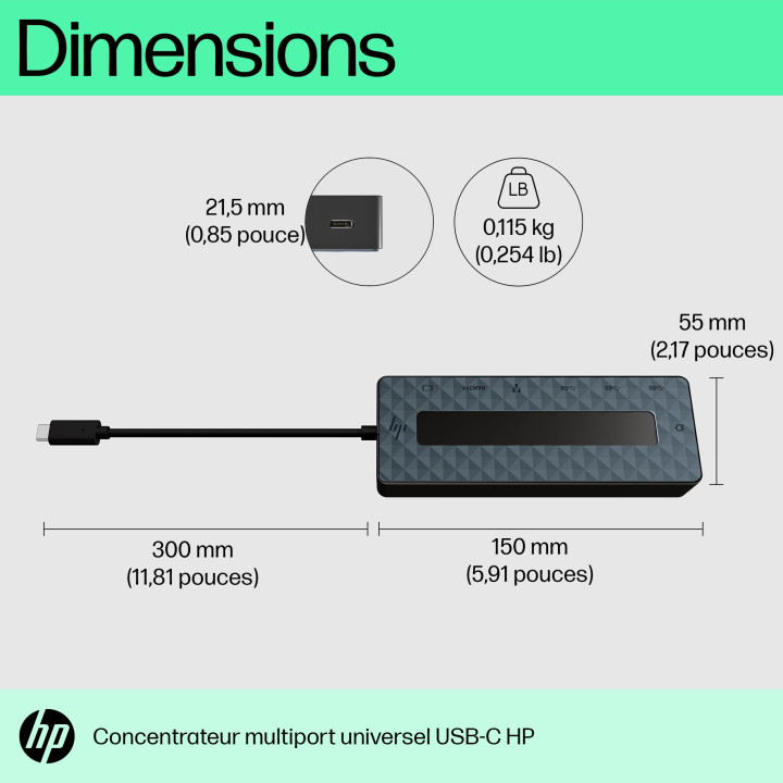 HP Concentrateur multiport USB-C universel — vue 4