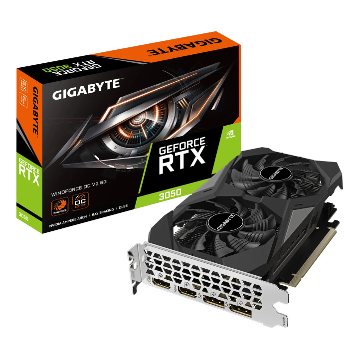 GIGABYTE GeForce RTX 3050 WINDFORCE OC V2 6G NVIDIA 6 Go GDDR6 — vue 1