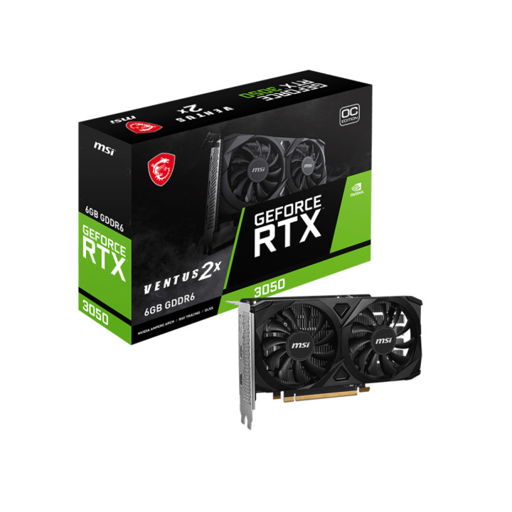 MSI VENTUS GeForce RTX 3050 2X E 6G OC NVIDIA 6 Go GDDR6 — vue 1