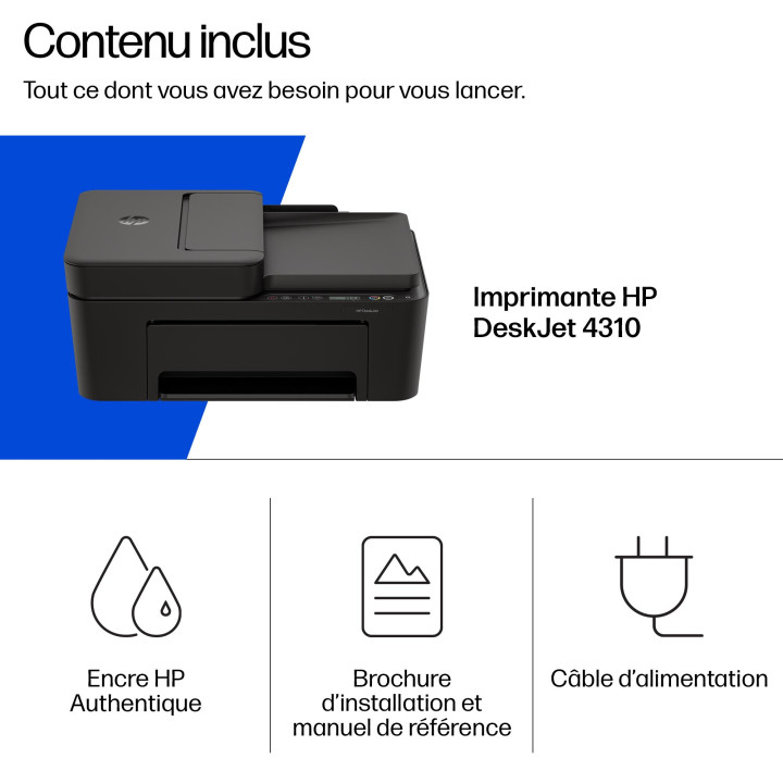 HP DeskJet 4310 Sans fil All-in-One Couleur Imprimante, Instant Ink — vue 4