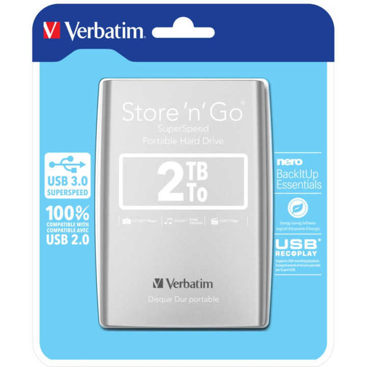 Verbatim Store ’n’ Go 2 To — disque dur externe — vue 2