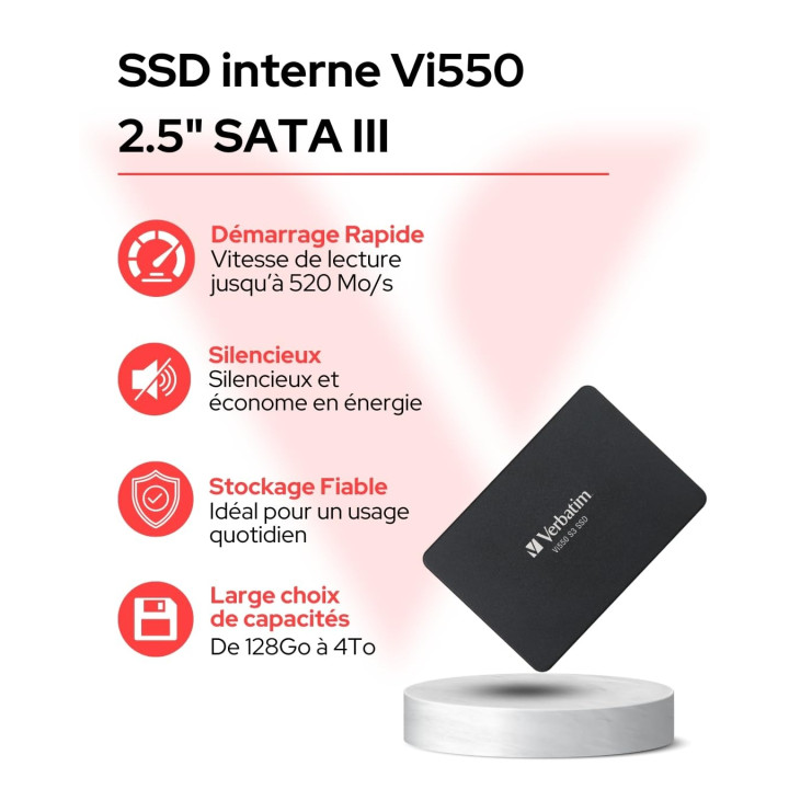 Verbatim Vi550 512 Go — SSD 2,5" SATA — vue 3