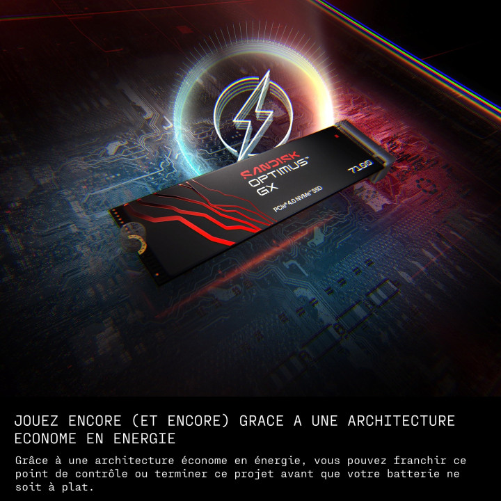 SanDisk Optimus GX 7100 500 Go — SSD NVMe M.2 — vue 2