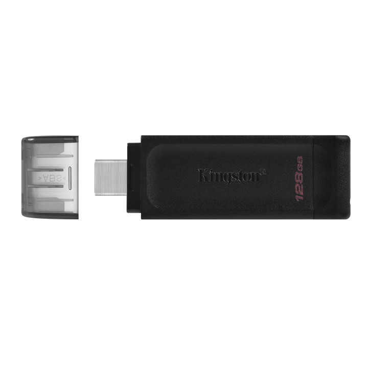 Kingston DataTraveler 70 — 128 Go, USB-C — vue 3