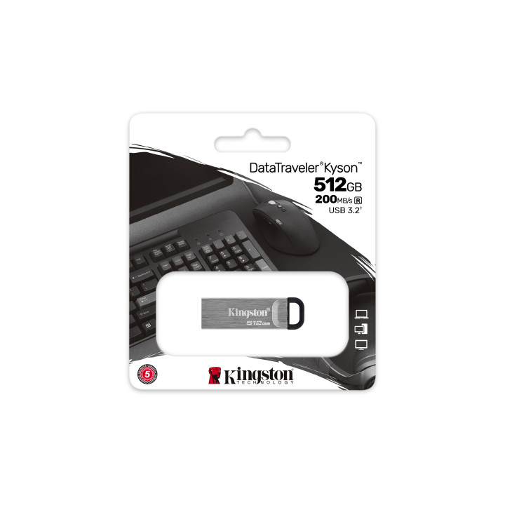 Kingston DataTraveler Kyson — 512 Go, USB-A — vue 4
