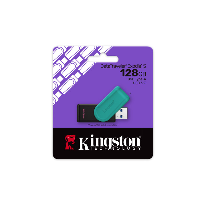 Kingston DataTraveler Exodia S — 128 Go, USB-A — vue 3