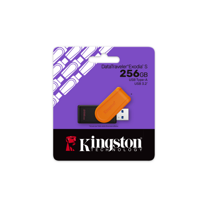 Kingston DataTraveler Exodia S — 256 Go, USB-A — vue 3
