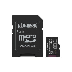 Kingston Canvas Select Plus Gen 3 — 64 Go, microSDXC, avec adaptateur SD