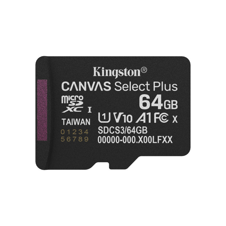 Kingston Canvas Select Plus Gen 3 — 64 Go, microSDXC — vue 1